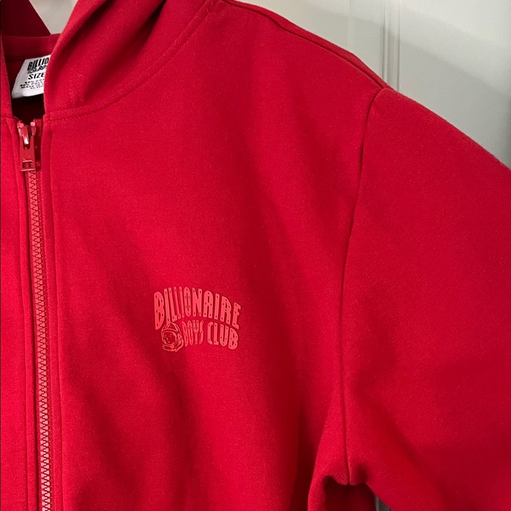 Billionaire Boys Club Red Full Zip Hooded Sweatshirt - Size Medium - Picture 4 of 15